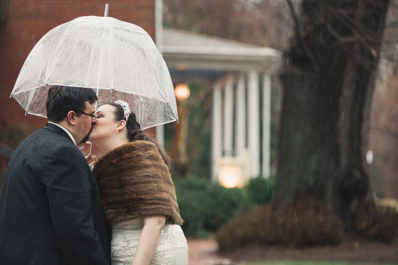 rainy vintage wedding